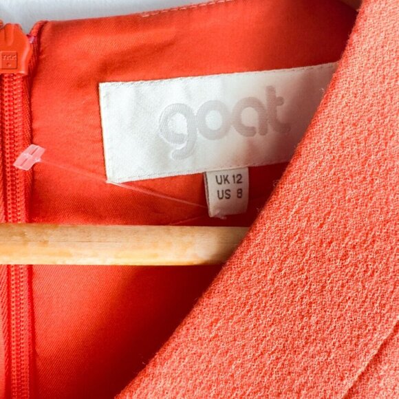 Goat Orange 60s Mod Style Keyhole Neck A line Mini Dress 8 - Picture 7 of 7